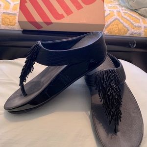 Black fringe FitFlop Sz 6